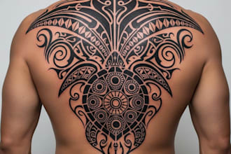 create your custom tribal polynesian tattoo sleeve