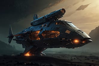 do sci fi spaceship, sci fi illustration and sci fi art