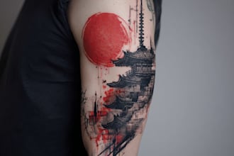 make a super artistic tattoo designs in japanese style