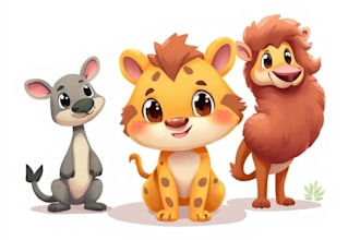 draw custom animal cartoon illustration