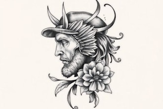create unique realism tattoo design with my style