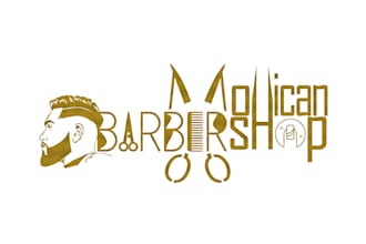 do barber shop or hair stylist salon business logo design