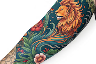 desing a custom tattoo sleeve art for you