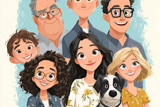 create disney couple cartoon portrait