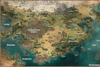 hand drawn vector fantasy map illustration city map design country map maker