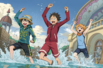 draw full splash anime illustration style