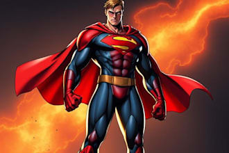 draw superhero character for you