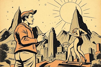 draw a retro vintage comic illustration