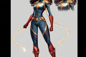 create custom superhero illustrations for comics or posters
