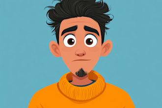 create flat vector illustration or cartoon character