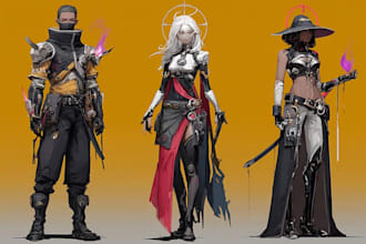 draw a fantasy character for dnd, pathfinder, etc