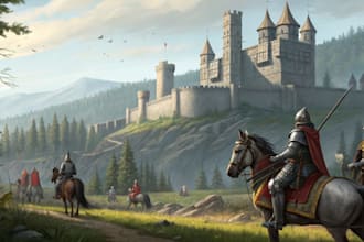 do concept art of knights, fantasy warriors character