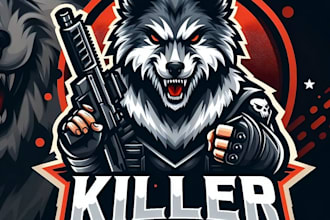design high quality esport wolf logo with t shirt design