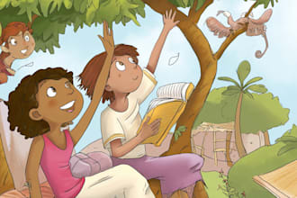 design bible story illustrations for children books