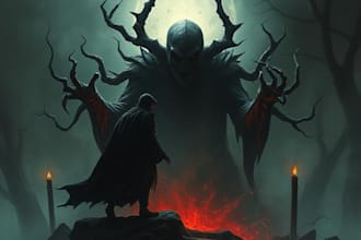 create dark art and heavy death metal illustration