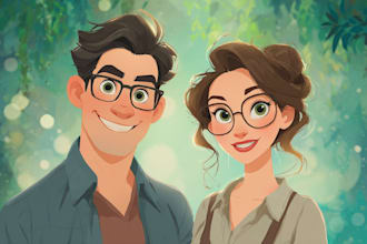 do cute disney cartoon portrait