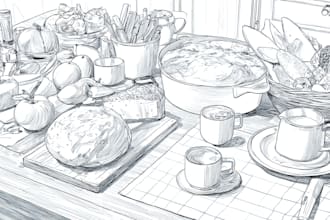 draw foods and beverages vintage sketch illustration