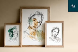 do scribble art, abstract line portrait