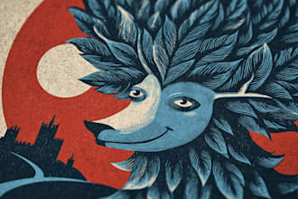 do linocut or woodcut illustrations
