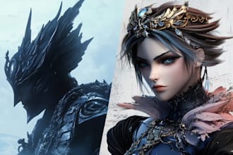 draw dnd character design and illustration