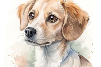 draw watercolor pet portrait