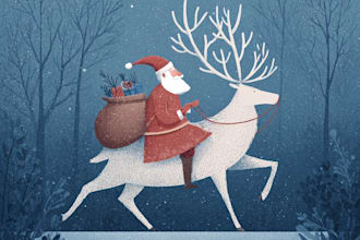 make a christmas cartoon portrait or illustration