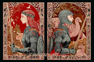 create dark art medieval detailed hand drawn illustration