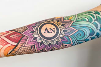 draw a full sleeve tattoo design unique modern