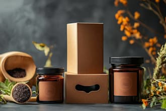 design creative poly mailer, kraft box and packaging bag