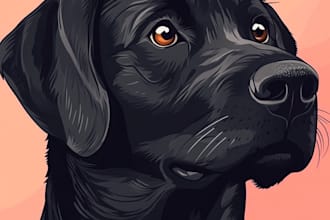 create a custom disney pet portrait illustration