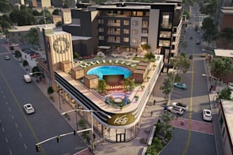 reinvigorate commercial building, house revitalize, public bathhouse, twinmotion