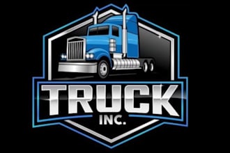 design transport logistics trucking car logo