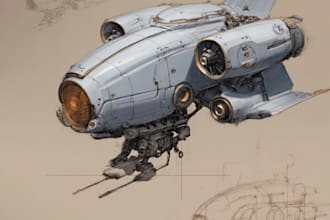 draw high quality spaceship concept