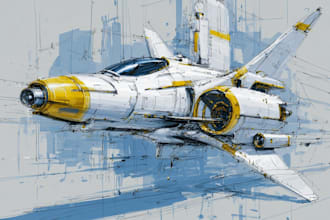 draw high quality spaceship concept