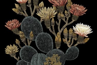 make a beautiful botanical or floral illustration