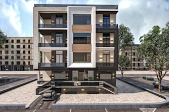 revitalize old property to new, exterior house remodel, modern facade rendering