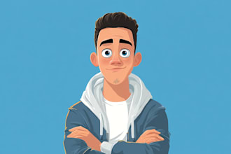 create a cartoon vector graphic or portrait