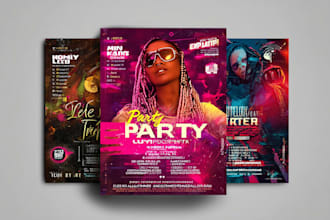 do event flyer, birthday party, dj party, club party flyer