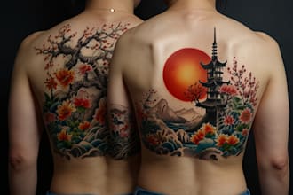 design a tattoo design in japanese style
