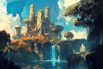 digitally paint fantasy landscape