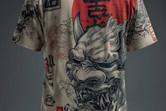 draw a japanese t shirt illustration