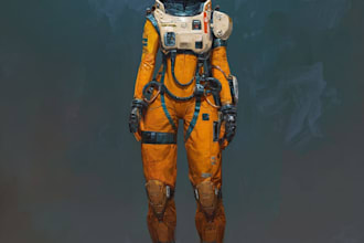 do a sci fi character illustration or sci fi character