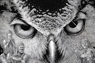 draw black and white detailed dark art illustration