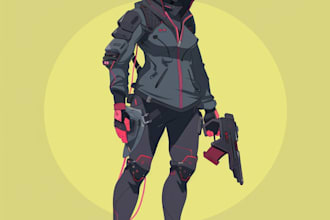 make a cyberpunk character art