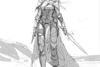 sketch fantasy character concept art