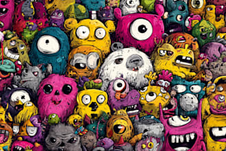 make doodle art illustrations , cartoons and icons