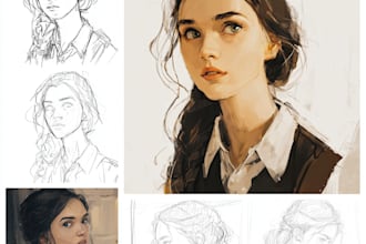 draw your characters and fanart in semi realistic art