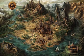 draw a custom map for fantasy, scifi, book or boardgame