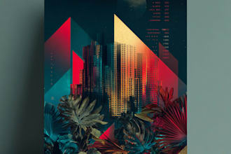 make a poster design in a retro vintage style