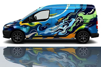 design branding car wrap, vehicle wrap, truck wrap and van wrap design